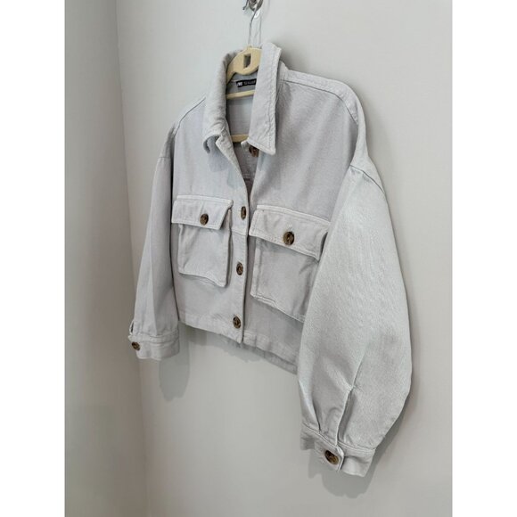 ZARA TRF PALE BLUE Pocket Jacket, size small - Picture 10 of 15